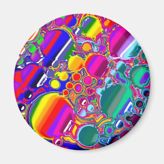Rainbow Blast Abstrakte Kunst Magnet (Vorne)
