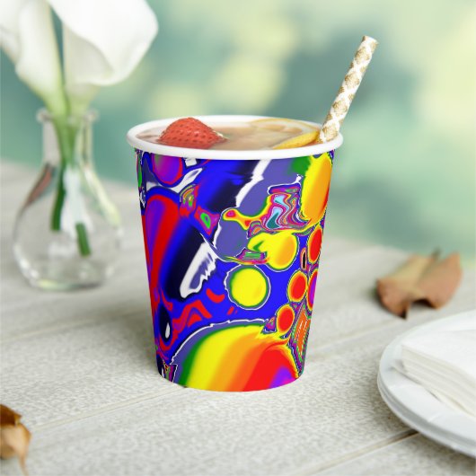 Rainbow Blast Abstrakte Kunst Pappbecher (In Situ)