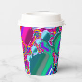 Rainbow Blast Abstrakte Kunst Pappbecher (Rückseite)