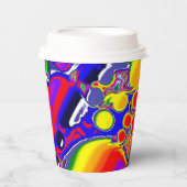 Rainbow Blast Abstrakte Kunst Pappbecher (Vorderseite)