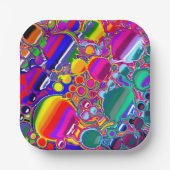 Rainbow Blast Abstrakte Kunst Pappteller (Vorderseite)