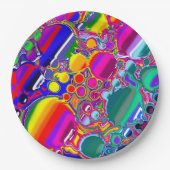 Rainbow Blast Abstrakte Kunst Pappteller (Vorderseite)