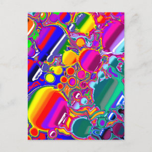 Rainbow Blast Abstrakte Kunst Postkarte