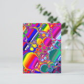 Rainbow Blast Abstrakte Kunst Postkarte (Stehend Vorderseite)