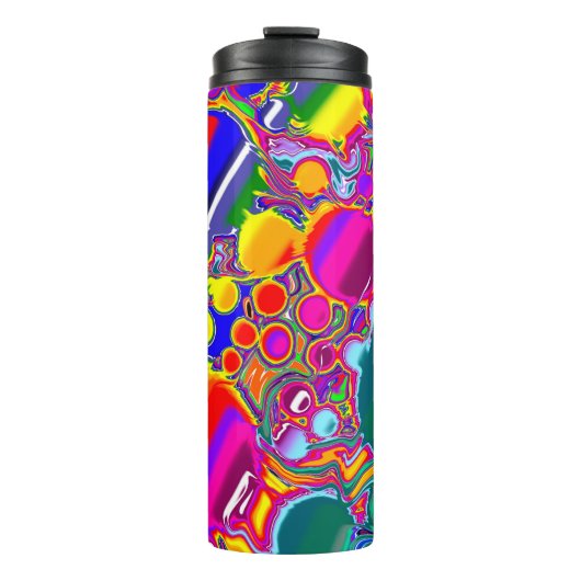 Rainbow Blast Abstrakte Kunst Thermosbecher (Vorderseite)