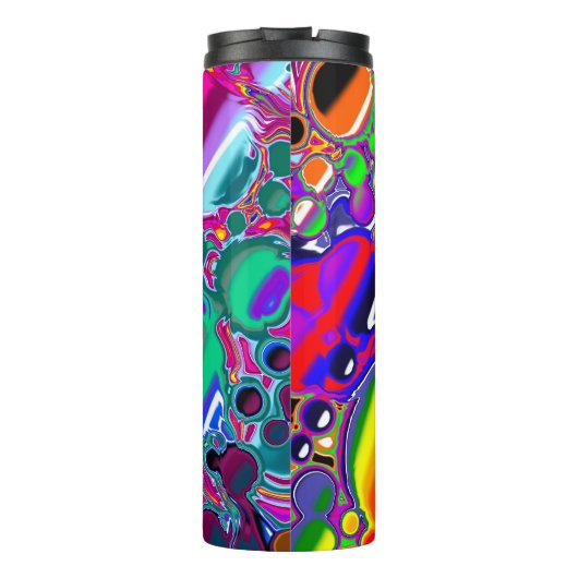 Rainbow Blast Abstrakte Kunst Thermosbecher (Rückseite)