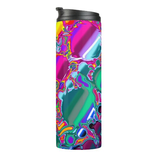Rainbow Blast Abstrakte Kunst Thermosbecher (Nach rechts gedreht)
