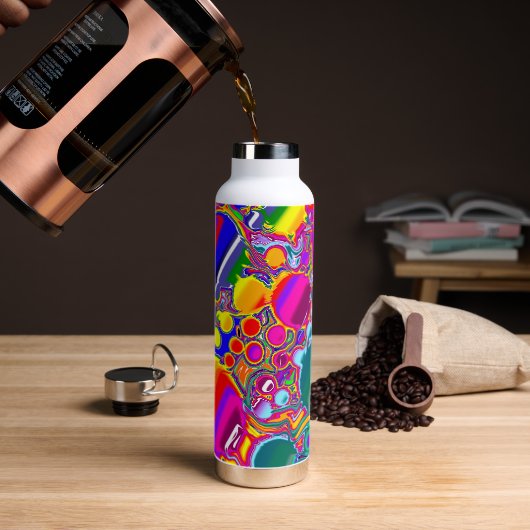 Rainbow Blast Abstrakte Kunst Trinkflasche (Kaffee)