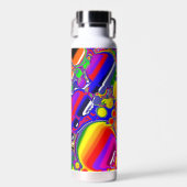 Rainbow Blast Abstrakte Kunst Trinkflasche (Vorne)