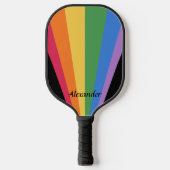 Rainbow Blast-Off Personalized Pickleball Paddle (Vorderseite)