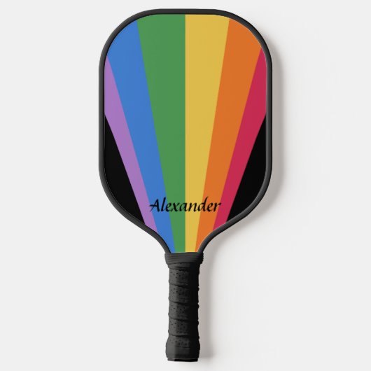 Rainbow Blast-Off Personalized Pickleball Paddle (Rückseite)