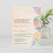 Rainbow-Blätter Einladung (Stehend Vorderseite)