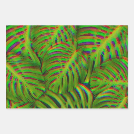 Rainbow-Blätter Geschenkpapier Set (Vorderseite)