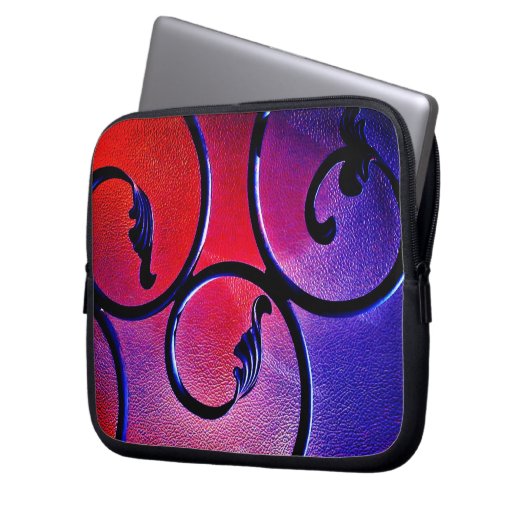 Rainbow-Blätter Laptopschutzhülle (Vorderseite Links)