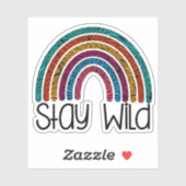 Rainbow Bleibe Wild Stickers Aufkleber (Blatt)