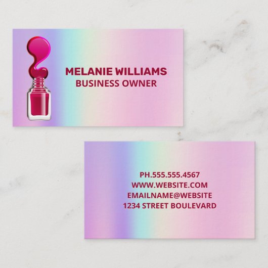 Rainbow Blend | Polnischer Nagellack Visitenkarte (Vorne/Hinten)