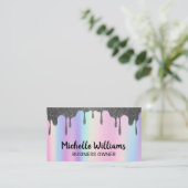 Rainbow Blend | Silver Glitzer Tropfen Visitenkarte (Stehend Vorderseite)