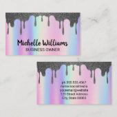 Rainbow Blend | Silver Glitzer Tropfen Visitenkarte (Vorne/Hinten)