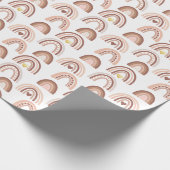 Rainbow Blink Pink Beige Boho Geschenkpapier (Ecke)