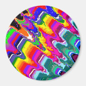 Rainbow Blip Abstrakte digitale Kunst Magnet (Vorne)