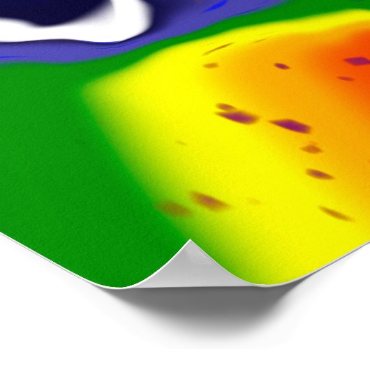 Rainbow Blip Abstrakte digitale Kunst Poster (Ecke)