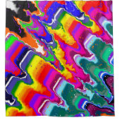 Rainbow Blip Color Burst Fluid Art Duschvorhang (Vorderseite)