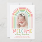 Rainbow Bliss Baby Birth Ankündigung (Vorderseite)