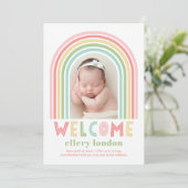 Rainbow Bliss Baby Birth Ankündigung (Stehend Vorderseite)