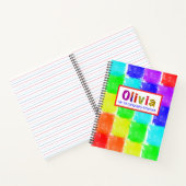 Rainbow Blocks Kindername 1. Kalligrafie Notizblock (Innenseite)