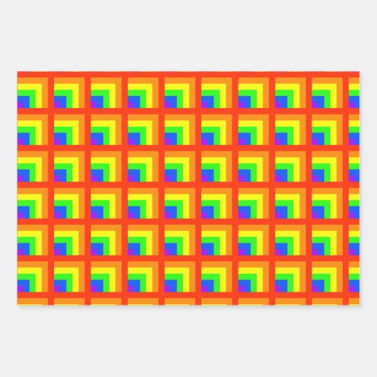 Rainbow Blocks Wrapping Paper Set Geschenkpapier Set (Vorderseite 3)