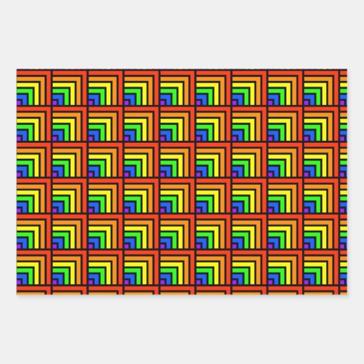 Rainbow Blocks Wrapping Paper Set Geschenkpapier Set (Vorderseite 2)