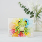 Rainbow Bloom Frog Postcard für Postkreuzung Postkarte (Stehend Vorderseite)