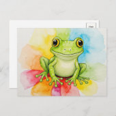 Rainbow Bloom Frog Postcard für Postkreuzung Postkarte (Vorne/Hinten)