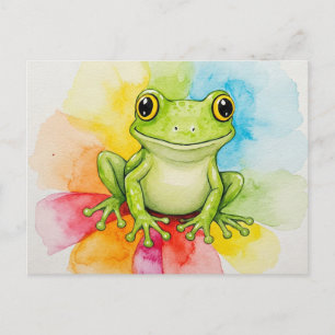 Rainbow Bloom Frog Postcard für Postkreuzung Postkarte