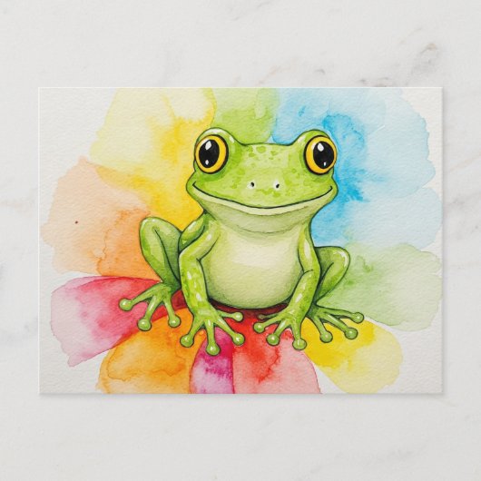 Rainbow Bloom Frog Postcard für Postkreuzung Postkarte (Vorderseite)
