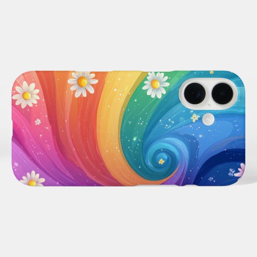 Rainbow Bloom Swirl Phone Case (Rückseite (Horizontal))