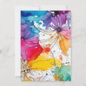 Rainbow Bloom Watercolor Einladung (Vorderseite)