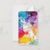Rainbow Bloom Watercolor Floral Note Card Mitteilungskarte (Vorderseite)