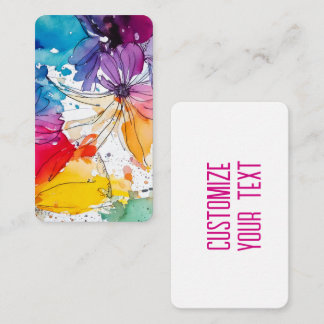 Rainbow Bloom Watercolor Floral Note Card Mitteilungskarte