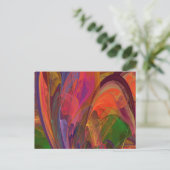 Rainbow Blossom Fraktal Postkarte (Stehend Vorderseite)