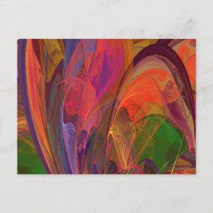 Rainbow Blossom Fraktal Postkarte