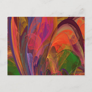 Rainbow Blossom Fraktal Postkarte