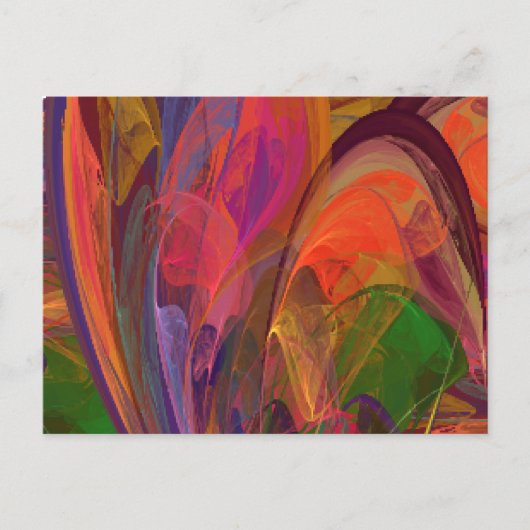 Rainbow Blossom Fraktal Postkarte (Vorderseite)