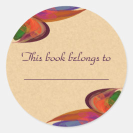 Rainbow Blossom Fraktal Runder Aufkleber