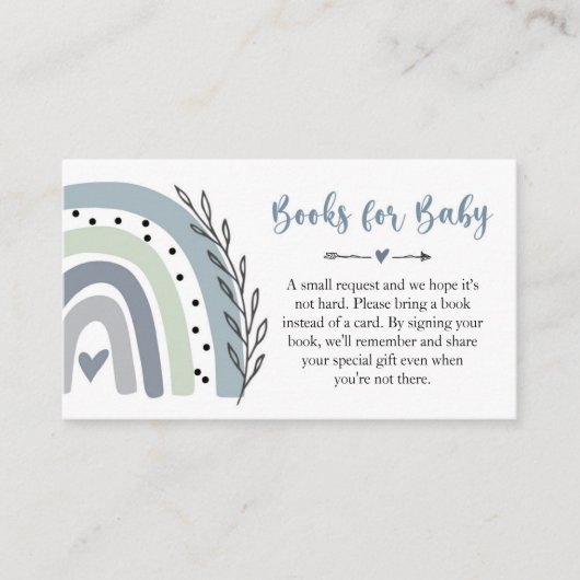 Rainbow Blue Books For Baby Insert Card (Vorderseite)