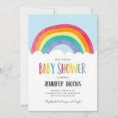 Rainbow Blue Boy Neutral Baby Dusche Einladung (Vorderseite)