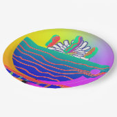 Rainbow Blue Cup Saucer Party Cocktail Pappteller (Schrägansicht)