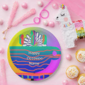 Rainbow Blue Cup Saucer Party Pappteller (Party)
