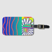 Rainbow Blue Floral    Gepäckanhänger (Vorderseite (Horizontal))