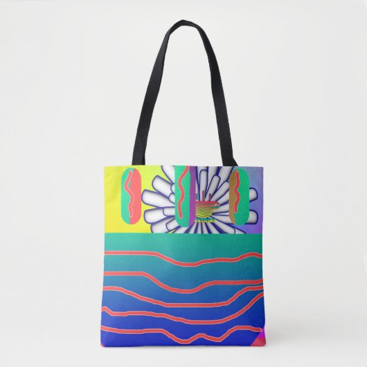 Rainbow Blue Floral Tasche (Vorderseite)